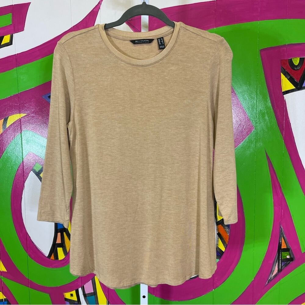 H by Halston Essentials, Long Sleeve Tan Shirt. So Soft. Size XS. Excellent cond